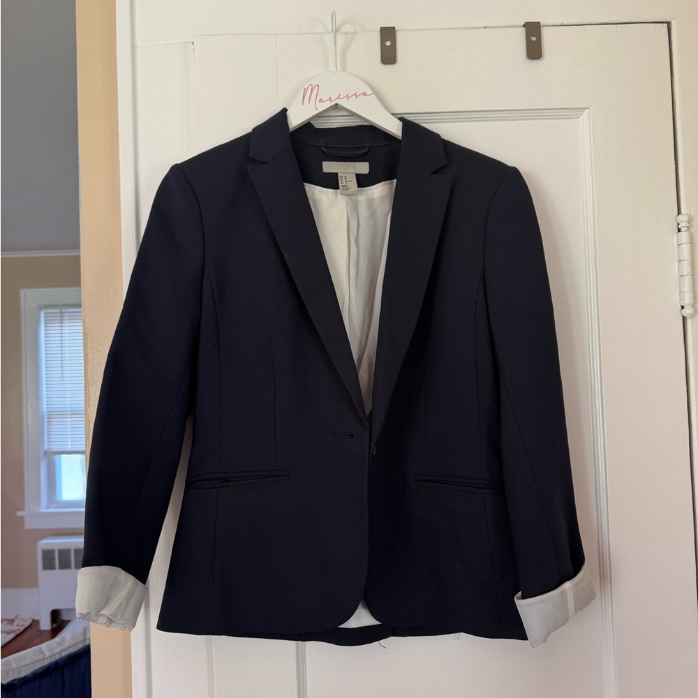 H&M Black Blazer Tailored Fit Blazer